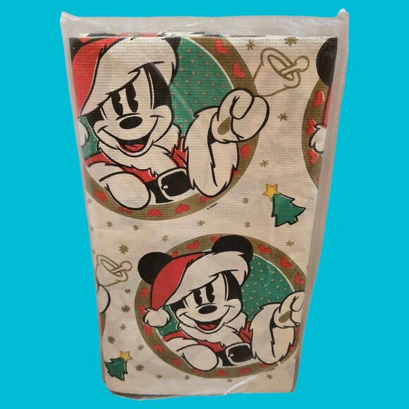 Vintage Sound of Christmas Disney Mickey Paper Table Cover - Contempo 54"x104" - Picture 1 of 5